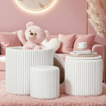 WENRENER Ottoman koos hoiuga Velvet &uuml;mmargune hoiu Ottomani komplekt 2 multifunktsionaalne polsterdatud meigitool Modern Cute Ottoman Footrest elutuppa magamistoas