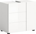 xonox.home - Vira Vanity Unit 60 x 56 x 34 cm eesmine valge k&otilde;rgl&auml;ikega s&uuml;gav t&otilde;mmatud korpus valge melamiin - p&otilde;randakapp vannitoakapp - kaasaegne, praktiline ja funktsionaalne