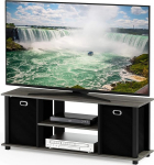 Furinno Econ TV-kapp/meelelahutuskeskus 2 riiuliga, puit, prantsuse tammepuust hall/must/must, 29,72 x 105,92 x 40,13 cm