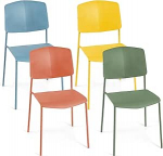 COSTWAY virnastatavad s&ouml;&ouml;gitoa toolid, komplekt 4, PP istme ja metalljalgadega k&ouml;&ouml;gitoolid, s&ouml;&ouml;gilaudade toolid kuni 160 kg, virnastatavad toolid s&ouml;&ouml;gituppa, k&ouml;&ouml;ki (v&auml;rviline)