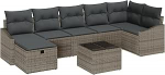 Rantry 8-osaline aiasohva komplekt koos pehmendusega Hall Poly Rattan Garden Lounge Model3359308