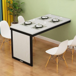 An der Wand montierter, klappbarer Esstisch f&uuml;r kleine R&auml;ume, umwandelbarer MDF-Wandtisch f&uuml;r B&uuml;ro, Schlafzimmer, K&uuml;che, Schwarz, 120 x 50 cm (47 x 20 Zoll)