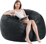 ILPEOD M&auml;luvahtu Bean Bag Chair T&auml;iskasvanud suur diivan pehme mikrokiudkattega &uuml;mmargune kohev diivan elutuppa magamistuppa kolledži &uuml;hiselamusse Carbon Black