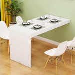 Gardeneea Wandklapptisch, klappbare Werkbank, multifunktionaler klappbarer W&auml;scheklapptisch (Wei&szlig; Wei&szlig;)