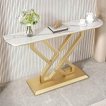 Generisch Moderner Konsolentisch mit goldenen Akzenten - Stilvoller Eingangstisch, dekorativer Beistelltisch f&uuml;r Wohnzimmer und Sofa, 80 cm/31,5 Zoll, perfektes Deko-Element f&uuml;r Ihr Zuhause