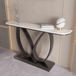 Generisch (Elegantne must konsoollaud liblika metallist alusega - 150 cm kitsas sissep&auml;&auml;sulaud, elegantne esiku m&ouml;&ouml;bel elutuppa ja esikusse, kaasaegne kiviplaadist disain)