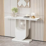 Moderner schwarzer Konsolentisch, 59" schmaler Sofatisch mit Metallfu&szlig;, stilvolles Akzentm&ouml;bel f&uuml;r den Eingangsbereich zur Dekoration von Wohnzimmer, Flur und Foyer