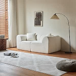 Softa kaasaegne 2-kohaline sametist diivan koos pehmendusega - ruumi s&auml;&auml;stev diivan elutuppa kontorisse korterisse - pehme kompressioon disain beež