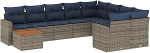 Garten-Sofagarnitur Ecksofa Grau PE-Rattan 62x62x69cm - Komfortable Sitzpl&auml;tze f&uuml;r Terrasse und Innenhof Model3256621