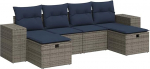 Garten-Sofagarnitur Set mit Stauraum & Fu&szlig;hocker - PE-Rattan, 55x53x34 cm, f&uuml;r Terrasse und Innenhof Model3325727