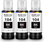 UniPlus Ink E104 &uuml;hildub Epson E104 Multipack mustade printerikassettidega ET-2870 ET-2820 ET-4800 ET-1810 &uuml;hildub Epson Ecotank ET-2826 ET-4810 ET-2810 ET-2810 ET-2814 ET-2840 ET-2720 ET-28, ET