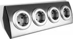 Orno, AE-1340(GS), Corner Socket strip, 4 Sockets with Child Safety Lock, 45&deg; Assembly, Ideal for a Kitchen, Office or Worktop, 3680W, 16A
