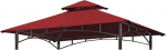 Gazebo katte asendamine, 3 x 3 m, veekindel katusekate patio varikatustele, grillgrill, Gazebo katusekate, asenduskatusekate, 2-tasandiline UV-kate (ainult &uuml;lemine osa)