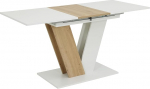Hela Tische, Siena Dining Room Table White / Artisan / Synchronous Extension / V-Column Frame / 110 x 70 cm