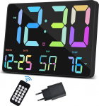 SZELAM Digital Clock Large Display, 11.5 Inch Digital Wall Alarm Clock with Radio Remote Control, LED Oversized Wall Clock with Date Stamp, 12/24H, Adapter, Snooze Alarm Clock for Home, Bedroom,