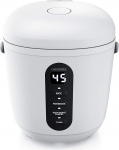 Arendo - Rice Cooker - 300 Watt - with Measuring Cup and Rice Spoon - 2 Cooking Programmes - Timer - Keep Warm Function - LED Indicator - Coated on Both Sides - Dishwasher Safe - Mini Small 0.8L -