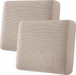 H.VERSAILTEX Super Stretch Single Seat Sofa Covers Couch Slipcovers Thick Jacquard Structure Twill Fabric (2 Pack Large Sofa Cushion Covers, Sand)