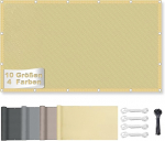 P&auml;ikesekaitse v&otilde;rk, R&otilde;du piir, 95% UV kaitse, Markiis veekindel koos aasadega, P&auml;ikesekaitse tuulekaitse r&otilde;dule, terrassile, 95% UV kaitse, varikatuse ujumisbasseinile, 2 x 2,5 m, liivane