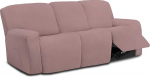 Easy-Going Pack of 8 Microfibre Stretch Section Diivan Slipcover Soft Fitting Fleece 3 Seats Couch Cover Washable Furniture Protector with Elasticity for Children Pet (Reclining Sofa, Pink)