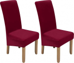 Colorxy Spandex kangast Stretch s&ouml;&ouml;gitool Slipcovers Home Decor Set of 4, Velvet, Wine Red, 2-Large US