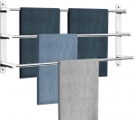 Towel Rail Large 80 cm No Drilling / Hole Punching Double Purpose 304 Stainless Steel Towel Rail Wall Shelf Wall Mounted Wall Bath Towel Holder 3-Tier Bath Towel Rail for Bathroom and Kitchen
