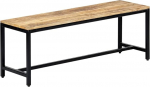 vidaXL Rough Mango Wood Solid Dining Room Bench Industrial Bench Kitchen Bench Dining Bench Wooden Bench Hallway Bench Dining Room 120 cm Iron Legs