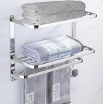 ohbien 3-tasandiline r&auml;tikuriiuli Vannituba 23-tolline hotelli r&auml;tikuriiul koos r&auml;tikuriiuliga SUS 304 roostevabast terasest seinale paigaldatud r&auml;tikuriiul koos konksudega r&auml;tikuriiuli riiuliga