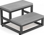 Step Stool 2 sammu t&auml;iskasvanutele lastele, libisemisvastane veekindel HDPE puidust samm 230 kg kandev&otilde;imega, reguleeritavad jalad ja &uuml;mardatud nurgad, jalgpink k&ouml;&ouml;gi/vannitoa/magamistoa jaoks