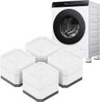 DEWEL 4 pesumasina jalad, kuivati jalapadjad, valged m&ouml;&ouml;bli t&otilde;stjad - m&ouml;&ouml;bli t&otilde;stjad k&uuml;lmikule, voodile, lauale, toolile, diivanile (2-kordne 7,2 cm)