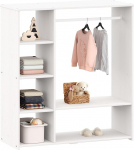 IDIMEX Rafael laste riidekapp koos riidekoridoriga m&auml;nnist - valge avatud kapp kambrite ja riiulitega, skandinaavia disain, laste riiul Montessori p&otilde;him&otilde;tete j&auml;rgi