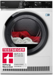 AEG soojuspumbakuivati 8 kg, Stiftung Warentest 2025 testiv&otilde;itja, seeria 9000: AbsoluteCarePlus Down Drying, t&auml;psed kuivatustulemused 3D Scan j&auml;&auml;kniiskuse m&auml;&auml;ramisega, TR9M75680