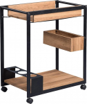 M2 Kollektion Kuba 2 k&uuml;ljelaua/baarik&auml;ru/serviisik&auml;ru, MDF Decor Tammepruun, 64 x 38 cm, k&otilde;rgus 73 cm