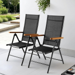 Clevich 2 k&otilde;rge seljatoega aiatoolide komplekt, alumiiniumist r&otilde;dutool, kokkupandav matkatool, teakpruun WPC k&auml;etoed, 7-viisiliselt reguleeritav seljatugi, hingav ja ilmastikukindel