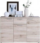 FORTE Pablo kapp 3 ukse ja 1 sahtliga, puukomposiit, liivapuu, 41,5 x 8,5 x 120 cm