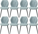 Komplekt 8 s&ouml;&ouml;gitoa tooli, k&ouml;&ouml;gitoolid, valmistatud linasest teemantkangast, polsterdatud tool, mis on t&auml;idetud suure tihedusega tagasil&ouml;&ouml;gi k&auml;snaga, sobib s&ouml;&ouml;gituppa, k&ouml;&ouml;ki, elutuppa, magamistuppa - M&uuml;ndim&uuml;nt