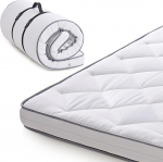 &Uuml;hekordne p&otilde;randamatt, Memory Foam Folding Matratsi Topper, masinpestav kate, magamismatt, kaasaskantav (valge, 190 x 75 x 10 cm)
