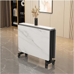 Slim Console Hallway Table Mobiilne kokkupandav s&ouml;&ouml;gilaud 6 rattaga Drop Leaf Laiendatav k&ouml;&ouml;gilaud v&auml;ikestesse ruumidesse Mitmek&uuml;lgne diivanilaud elutuppa ja s&ouml;&ouml;gituppa