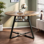 &Uuml;mmargune s&ouml;&ouml;gilaud 4-6 inimesele, t&ouml;&ouml;stuslik s&ouml;&ouml;gilaud, k&ouml;&ouml;gilaud riiulitega, avatud riiulid, s&ouml;&ouml;gilaud &uuml;mmargune puidust 120 cm metallist alusega, s&ouml;&ouml;gilaud v&auml;ike koju, k&ouml;&ouml;ki