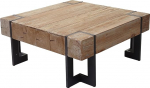 Mendler HWC-A15 kohvilaud, elutoa laud, kuusepuit, rustikaalne, massiivne, MVG sertifitseeritud, naturaalne 90 x 90 cm