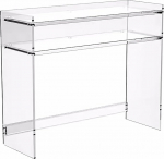 Akr&uuml;&uuml;list konsoollaud 100cm Esiku laud Sissep&auml;&auml;sulaud riiulitega &otilde;huke elutoa sissep&auml;&auml;sulaud