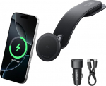 Anker Nano juhtmevaba autolaadija, 360&deg; reguleeritav magnetiline laadija, eemaldatav pad, 15W Qi2 kiirlaadimine, raske metallist hoidik, iPhone 16/15/14/13/12-seeria jaoks (koos toiteallikaga)