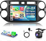 2G & 64G VECHTEL 9-tolline autoraadio VW Tiguan 2010-2016 koos Carplay Android Car Wireless, Android 15, puuteekraaniga Bluetooth EQ/RDS/FM raadio, Mirror Link, WiFi Navi/AHD tagurduskaamera