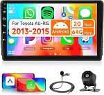 2G & 64G VECHTEL 9-tolline Bluetooth autoraadio Toyota AU-RIS 2013-2015 Carplay Android Auto traadita, EQ, WiFi GPS Navi, Airplay, Android Cast, RDS/FM raadio 2 DIN koos AHD tagurduskaameraga
