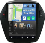 [6GB + 128GB] Android 12 autoraadio Hyundai Tucson IX35 (2009-2015)-2 DIN [Integreeritud traadita CarPlay/Android Car/DSP/GPS]-9,7-tolline IPS 2,5D kaamera + MIC-DAB/roolijuhtimine/Bluetooth