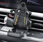Auto &otilde;huventilaatori telefonihoidja, Racing Seat Style koos turvav&ouml;&ouml;ga, 360&deg; reguleeritav kinnitus, universaalne sobiv iPhone'ile, Samsungile, Androidile ja teistele, 2025 uus auto tarvikud (kollane)