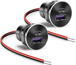 Linkstyle USB Auto Ladeger&auml;t Aluminium, 18W QC3.0 & 30W PD Schnellladung f&uuml;r 12V/24V Auto, LKW, Boot, Wohnmobil