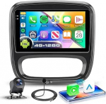 4G + 128G autoraadio Android 15 jaoks Opel Vivaro B/Renault Trafic/Fiat Talento/Nissan NV300, 9-tolline HD puuteekraaniga raadio traadita Carplay Android auto GPS WiFi USB Bluetooth FM RDS abil.
