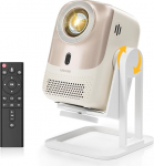 Miniprojektor 4K 1080p Full HD, Android OS, 360&deg; p&ouml;&ouml;ratav nutikas miniprojektor, 450 ANSI, WiFi6/BT5.2, Auto Focus & Auto Keystone, kaasaskantav filmiprojektor kodukino/v&auml;ljakule