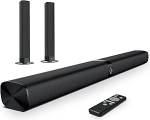 GarageRock Soundbar telerile, Soundbar 2-in-1 eemaldatav heliriba koos automaatse helitugevuse suurendamisega selge heli tagamiseks, telerik&otilde;lar 3 EQ režiimiga, Bluetooth 5.3/ARC/Opt/AUX &uuml;hendus PC/m&auml;nge m&auml;ngimiseks