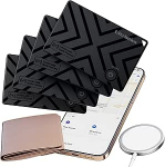 4-pack Ultra Thin MFi sertifitseeritud rahakoti j&auml;lgimisseadme ja 1 juhtmeta laadijaga | &uuml;hildub Apple Find My | rahakottide, v&otilde;tmete ja kottide jaoks